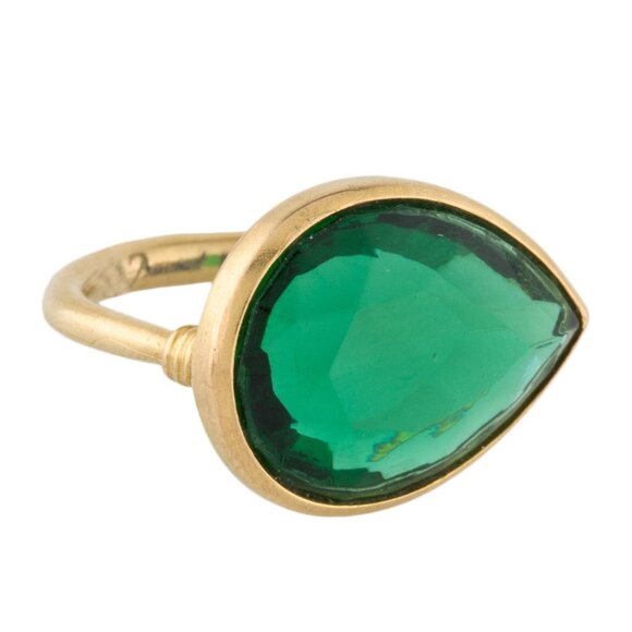 Baccarat Jewelry - MARIE HELENE DE TAILLAC X BACCARAT 18K SYNTHETIC EMERALD CRYSTAL COCKTAIL RING
